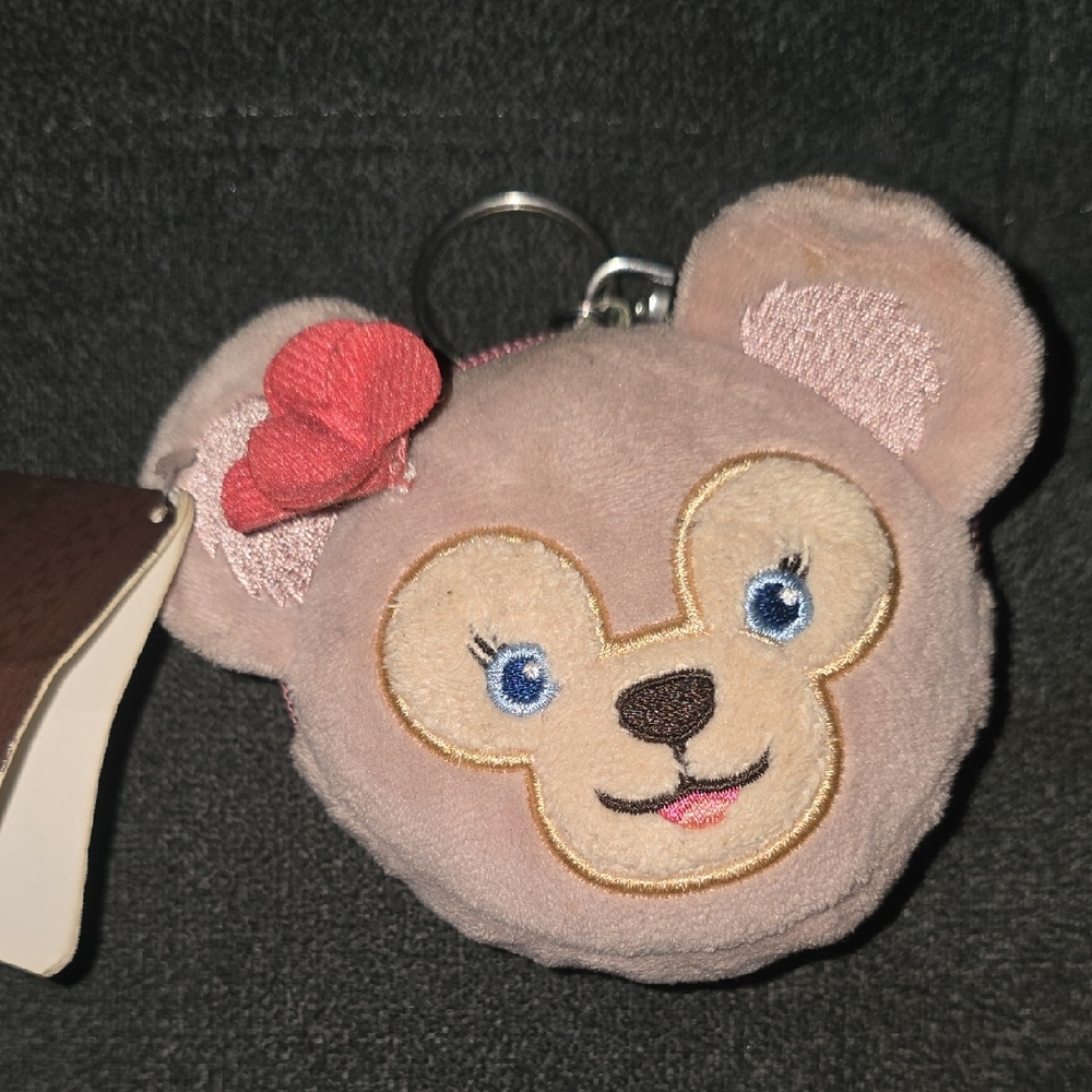 Cute Bear Plush Keychain with Bow